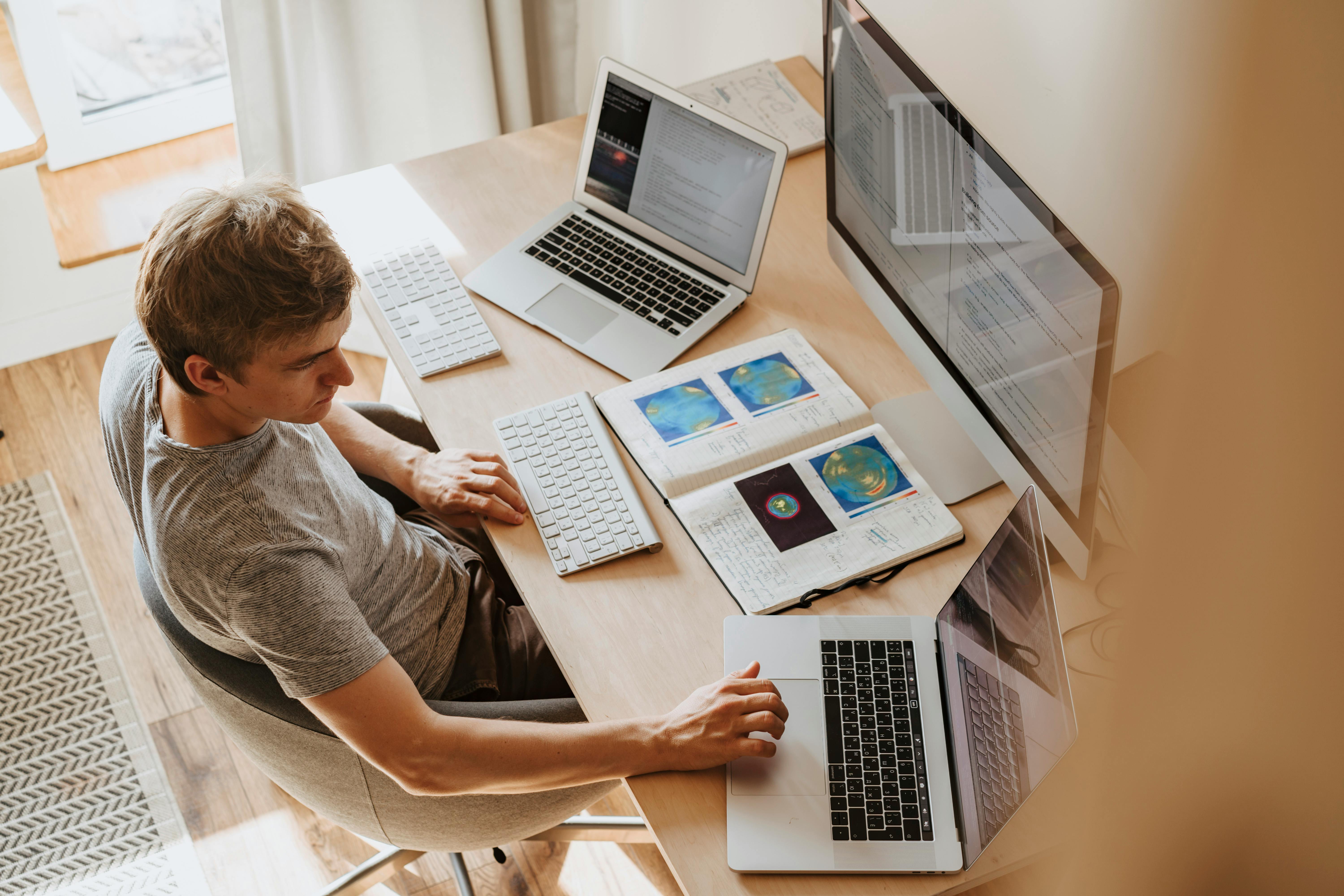 man working from home digital nomad short term rental blog threshold agency blog