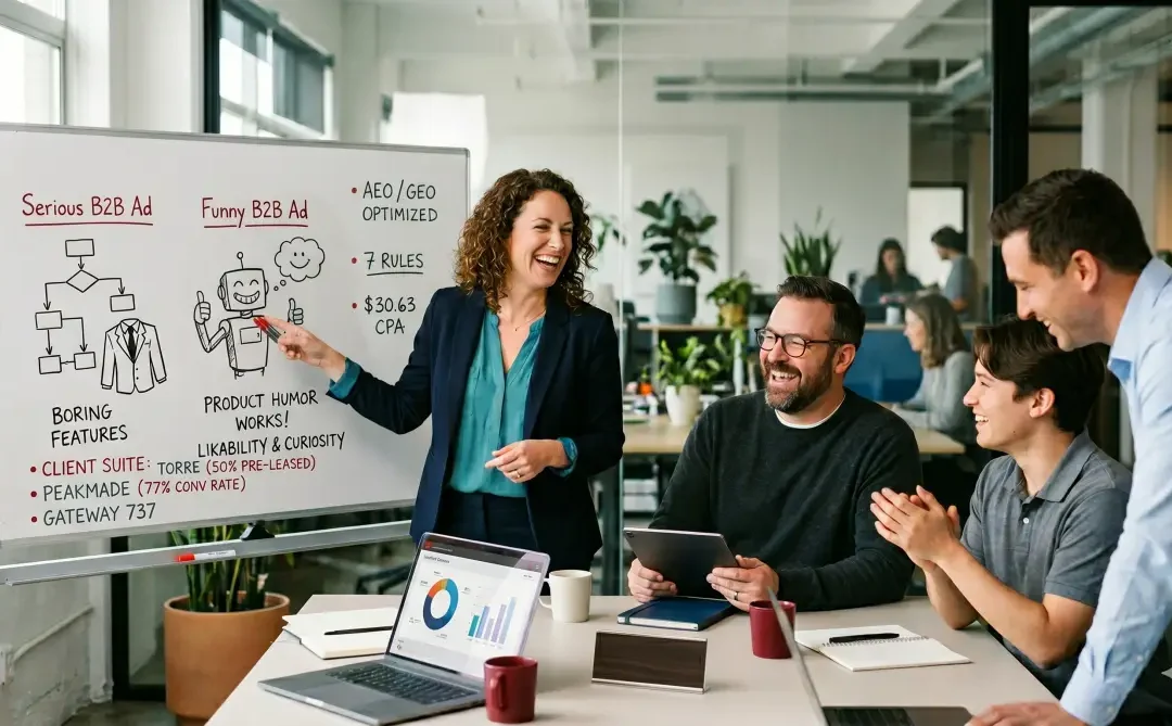 why humor works In b2b ads (and how to do it right).